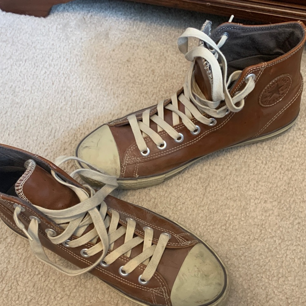 Converse Men's Brown Leather High-Tops